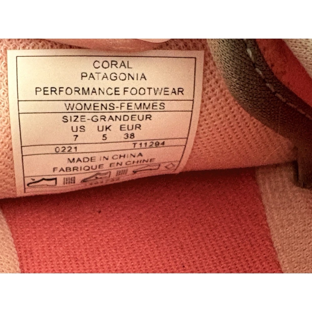 Patagonia Activist Canvas Sneakers Coral Pink Olive Green Womens sz 7 - Picture 8 of 8